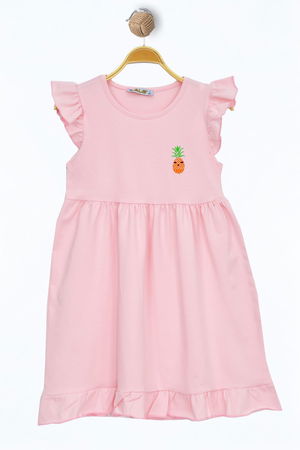 3-7 Years Embroidered Children's Dress Pink