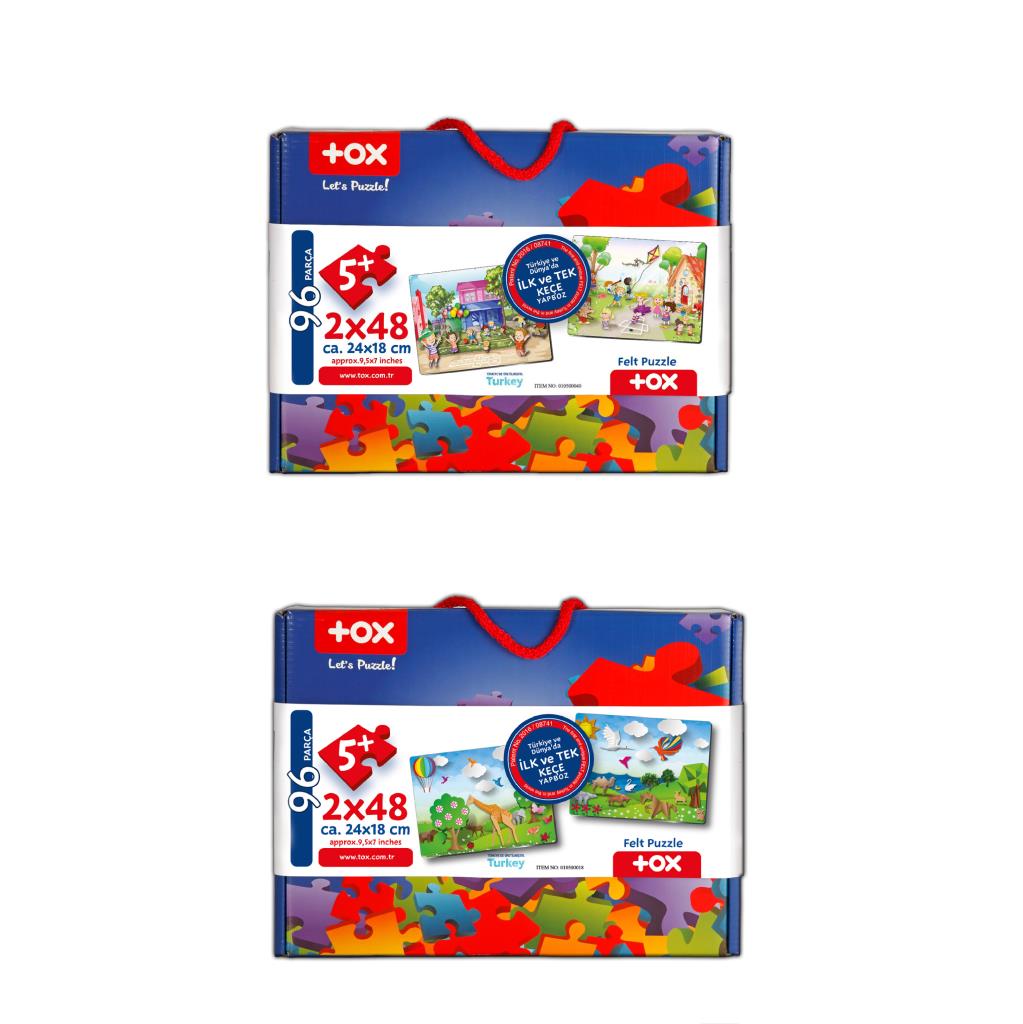 4 Set - 96 Piece Origami and Playground 5+ Felt Jigsaw Puzzle - 5 Years Puzzle