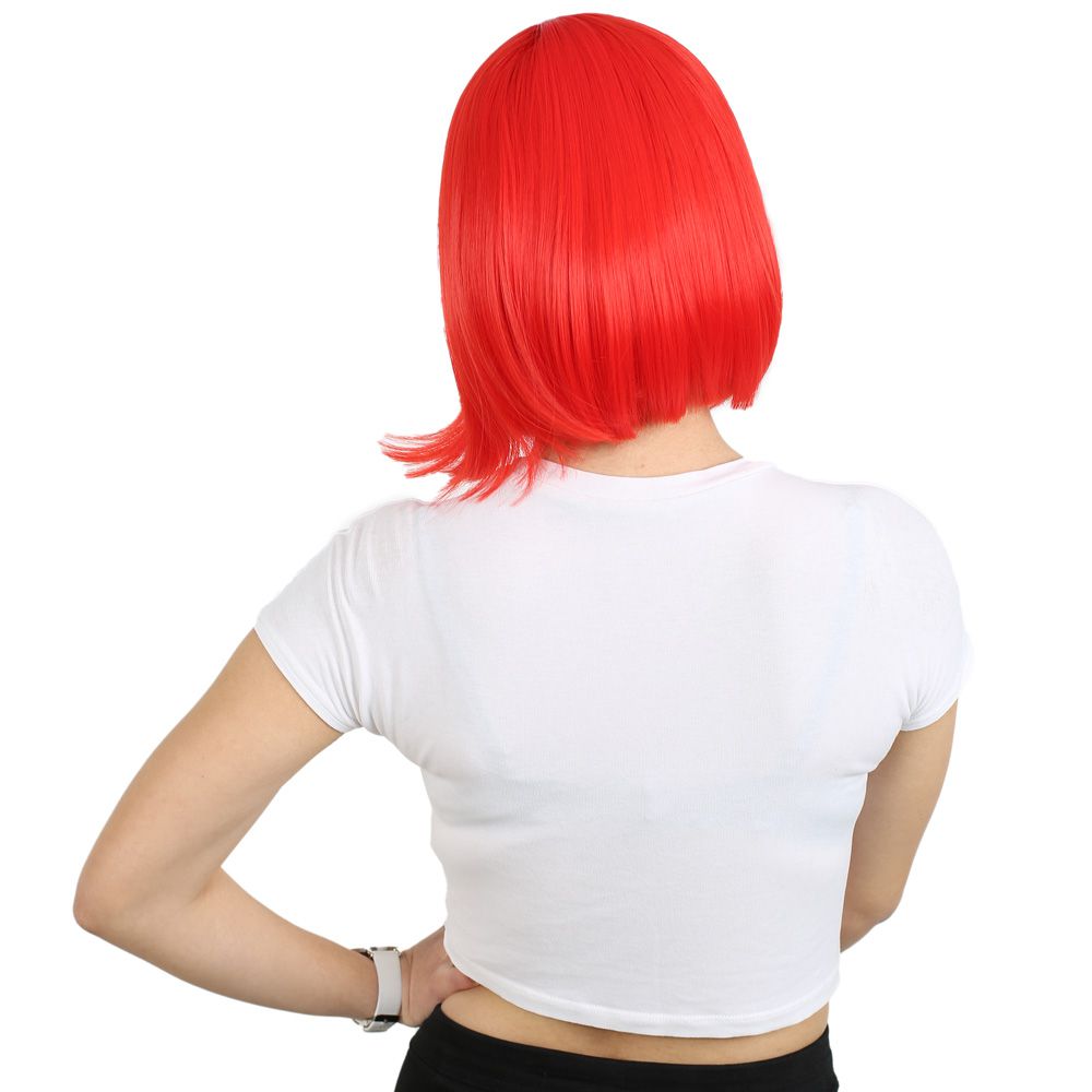 Kanekalon Fiber Synthetic Wig with Bangs / Red