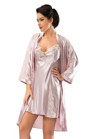 Powder Satin Dressing Gown & Nightdress 2' Li Set