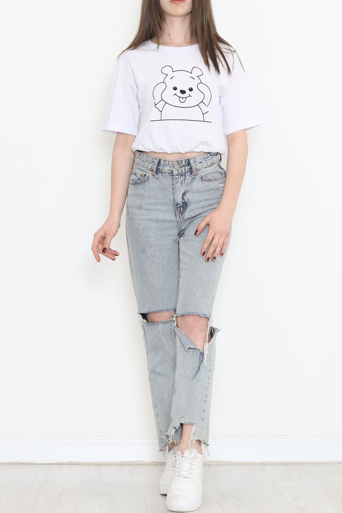 Elastic Waist T-Shirt White