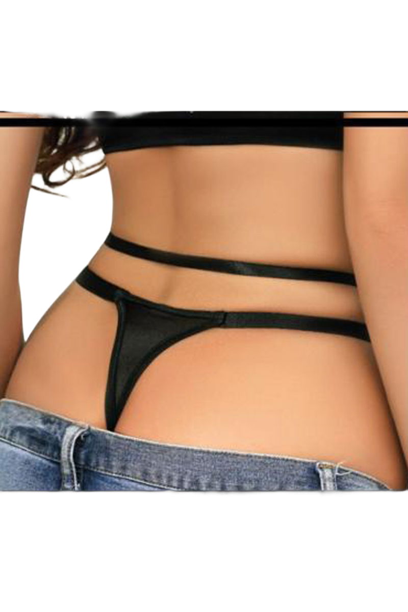 Women's Fancy Lingerie Thong Panties Perfect Fall D234 Black