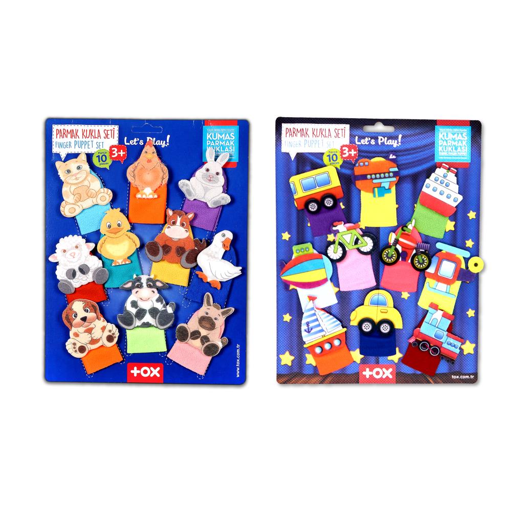 2 Sets - 20 Pieces Vehicles and Pets Finger Puppet