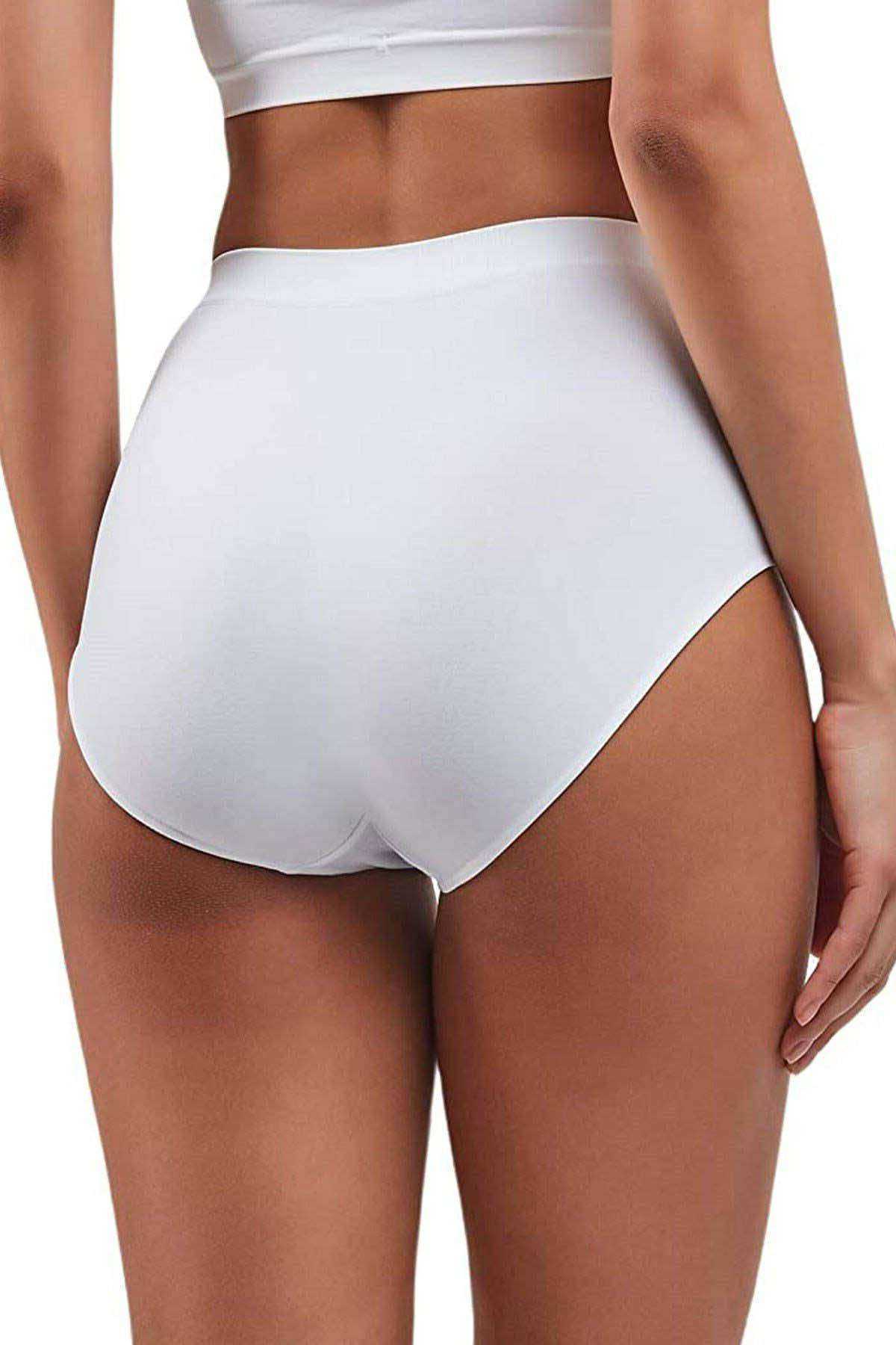 Elite Lite Women's High Waist Seamless Non-Strip Slip Panties White 811