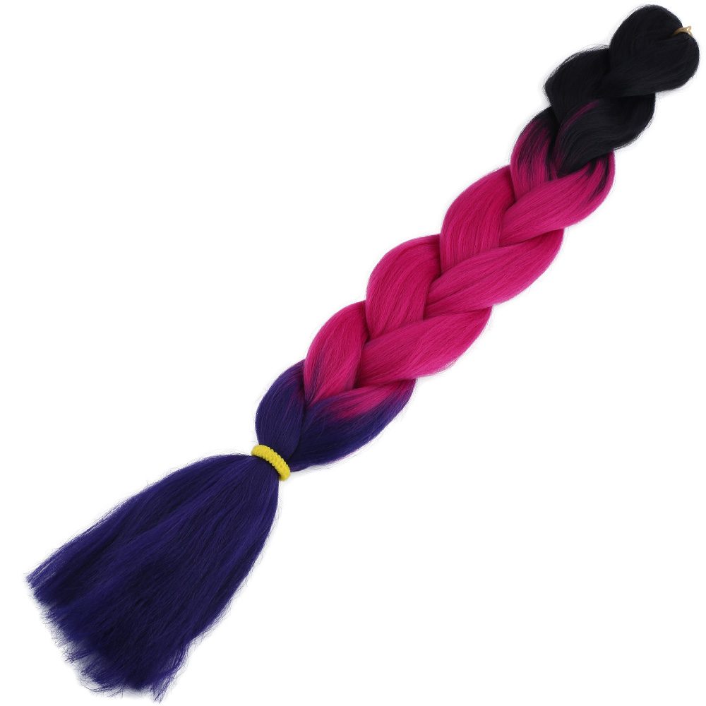 Synthetic Color Transition Hair / Black / Fuchsia / Purple For Afro Braid And Rasta