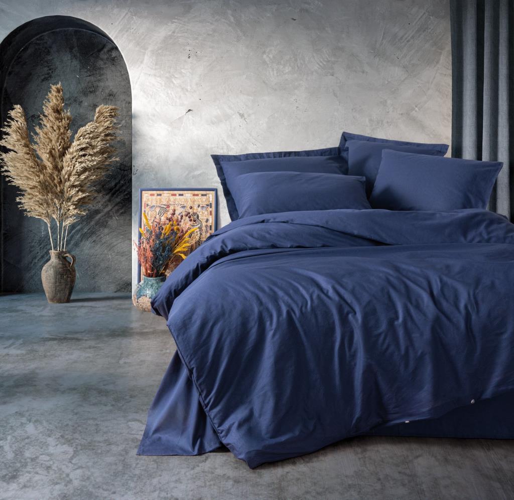 Navy Blue Double Duvet Cover Set