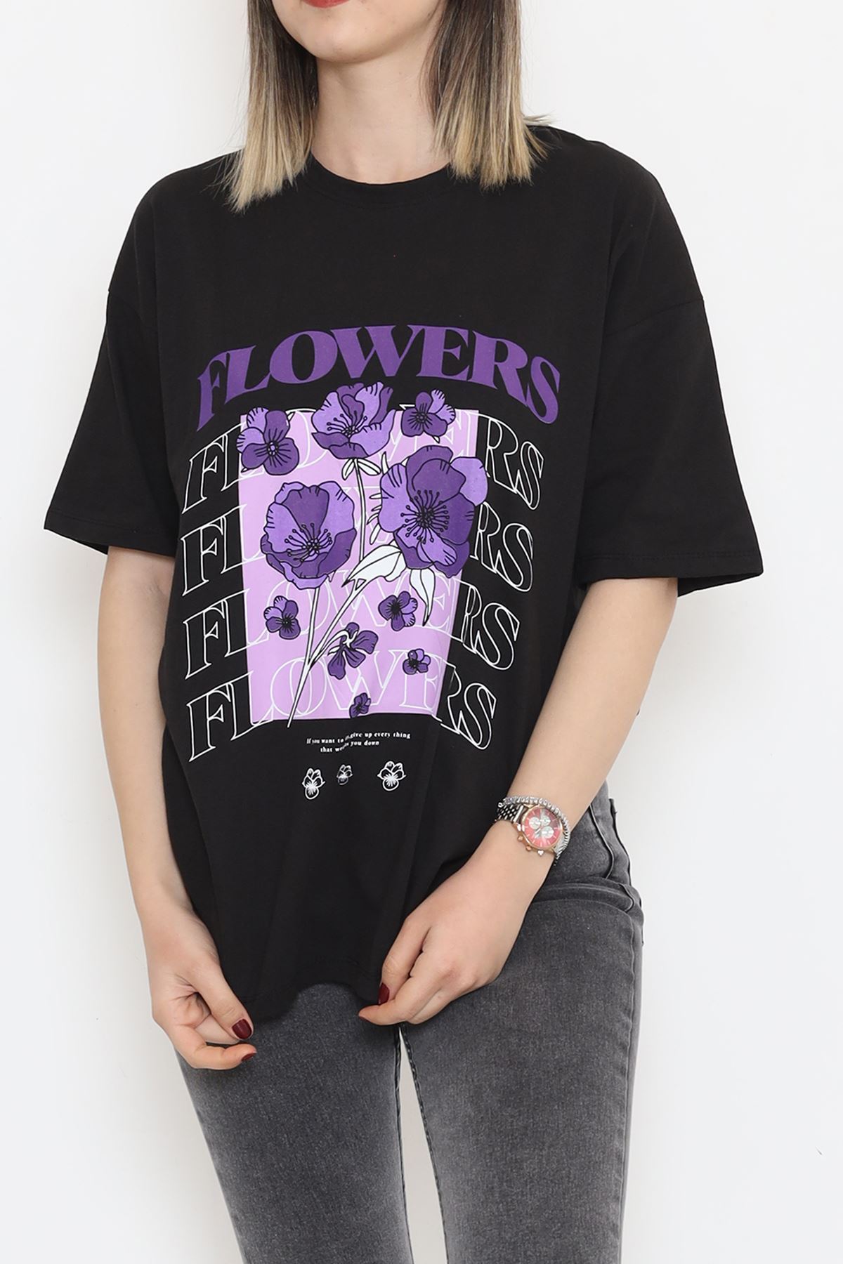 Printed Oversized T-Shirt Black