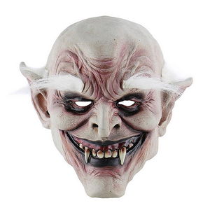 Horror Zombie Mask Latex Vampire Mask Meat Mask with White Hair Eyebrows