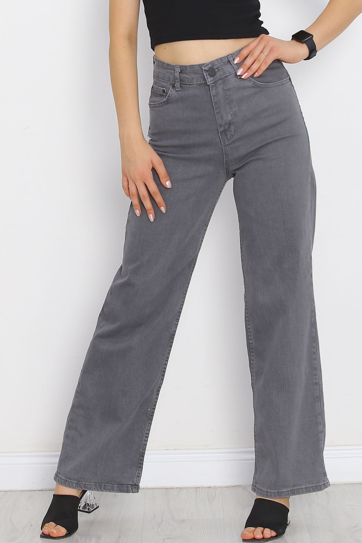 Palazzo Jeans Pants Light Smoked