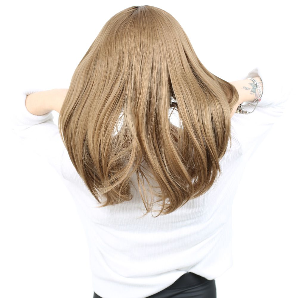 Kanekalon Fiber Synthetic Medium Straight Wig without bangs / Baby Sandal