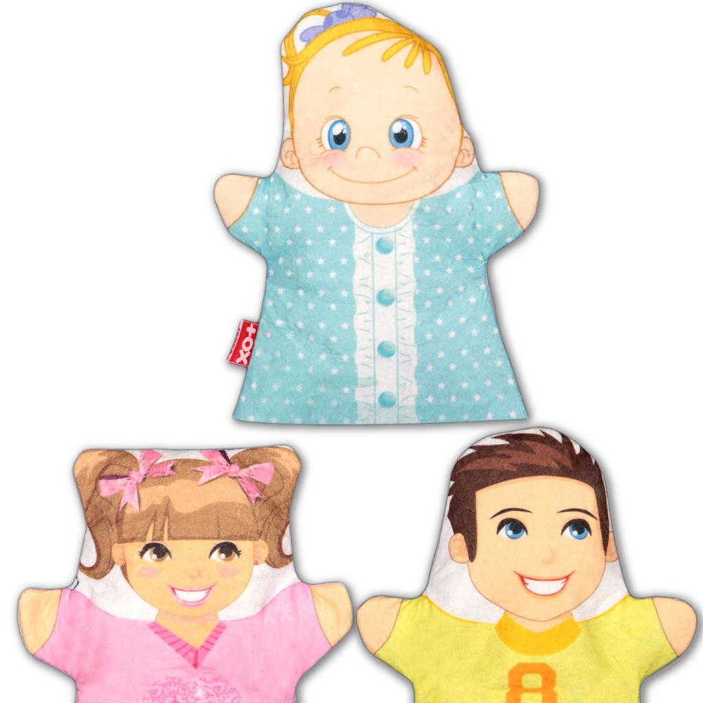 3 Piece Siblings Hand Puppet Set , Educational Toy