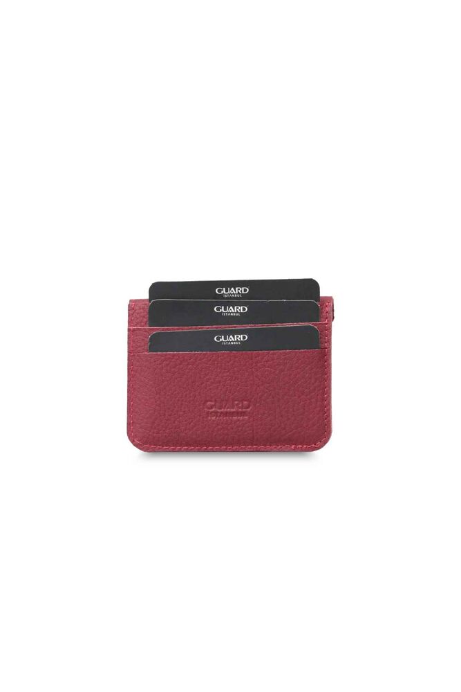 Mini Leather Card Holder with Red Paper Money Compartment