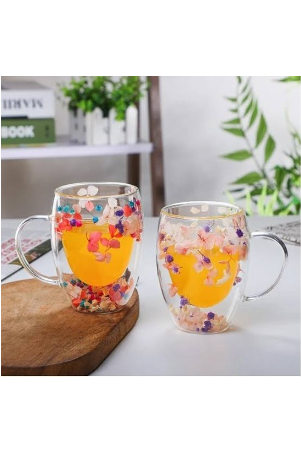 Organic Floral Borosilicate Glass 350 Ml. Turk-BRD-150 BH