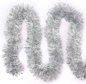 Mega Thick Glitter Ornament For Party 2 Meters Length 10 cm Width Silver Imported