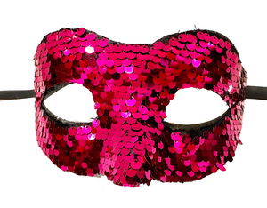 Fuchsia Color Sequin Sequin Party Mask Prom Venetian