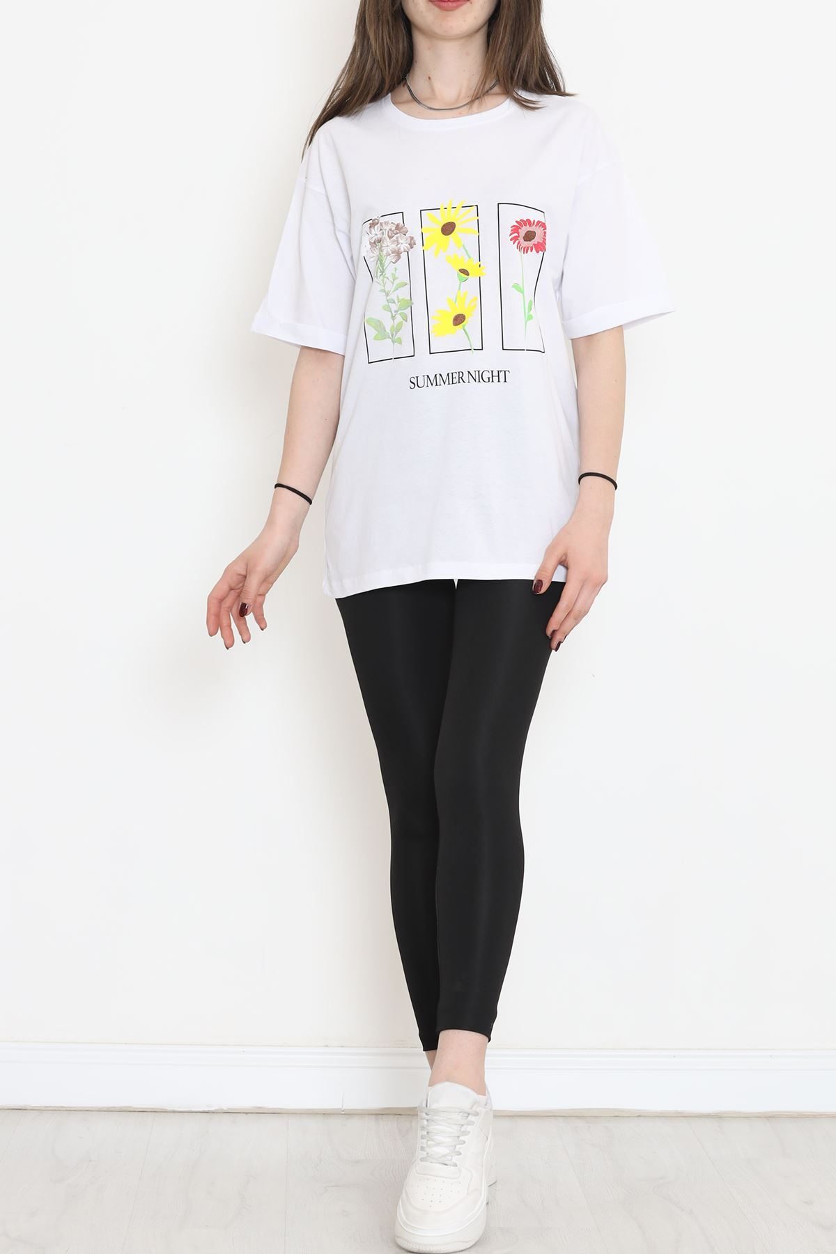 Double Sleeve Printed T-Shirt White