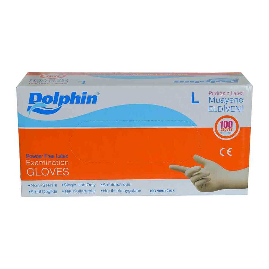 Powder Free White Latex Examination Gloves Large Size (L) 100 Pack