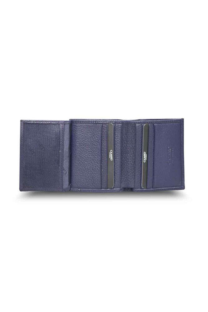 Navy Blue Multi-Compartment Mini Leather Men's Wallet