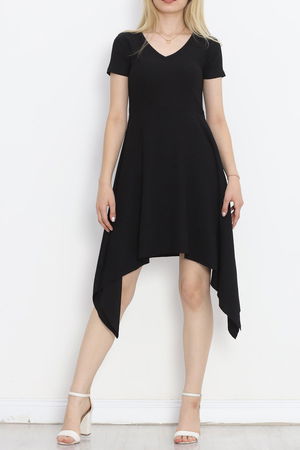 V Neck Dress Black