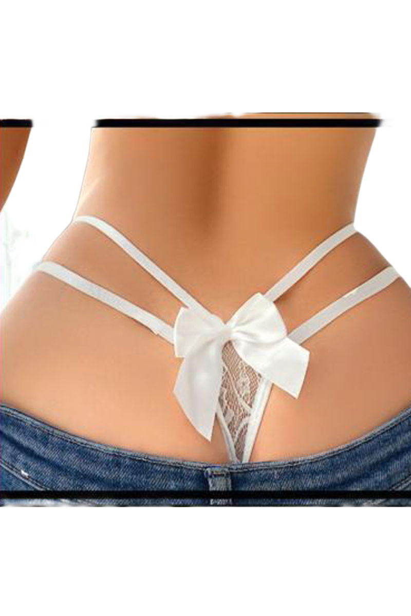 Women's Fancy Lingerie Thong Panties Perfect Fall D216 White