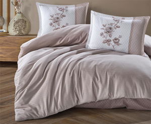 Boutique Series Striped Ranforce Double Duvet Cover Suave v2 Coffee