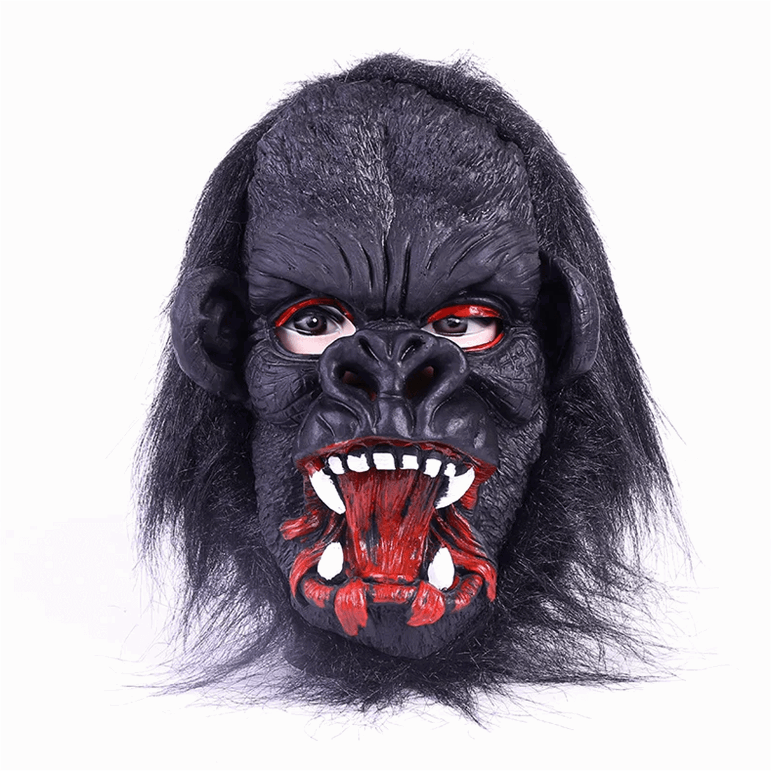 Latex Gorilla Mask Monkey Mask Meat Mask Orangutan Black Hair No 2