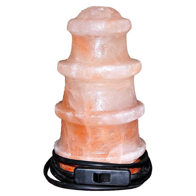 Lighthouse Shaped Natural Himalayan Rock Salt Lamp Pink 2-3 Kg With Wired Bulb