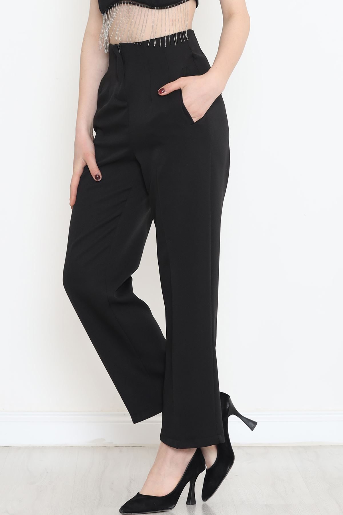 Waist Cuffed Pants Black