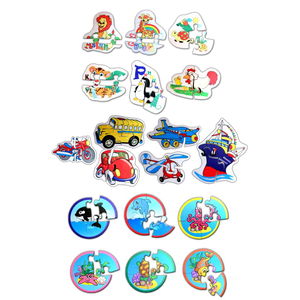 18 Set - 60 Pieces Animals, Sea Creatures and Means of Transportation 2+ Felt Jigsaw Puzzle - 2 Year Old Puzzle