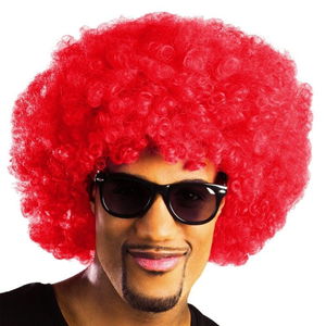 Red Color Curly Afro Bonus Wig