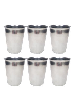 6 Pieces Stainless Steel Chrome Chrome Cup 9 x 7.5 x 5.5cm