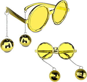 Disco Bulk Earrings Party Goggles Gold Color