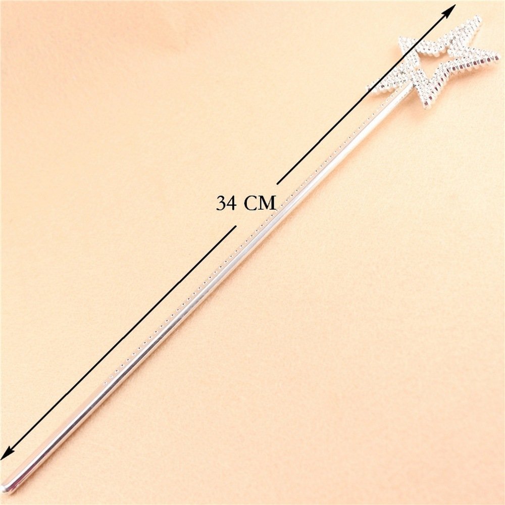 Star Model Fairy Wand Angel Wand Princess Wand Metalized Silver Color