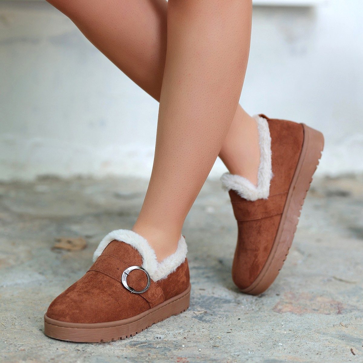 Taba Suede Babet Shoes