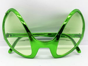 Retro Glasses - 80s 90s Party Glasses Green Color 8x13 cm