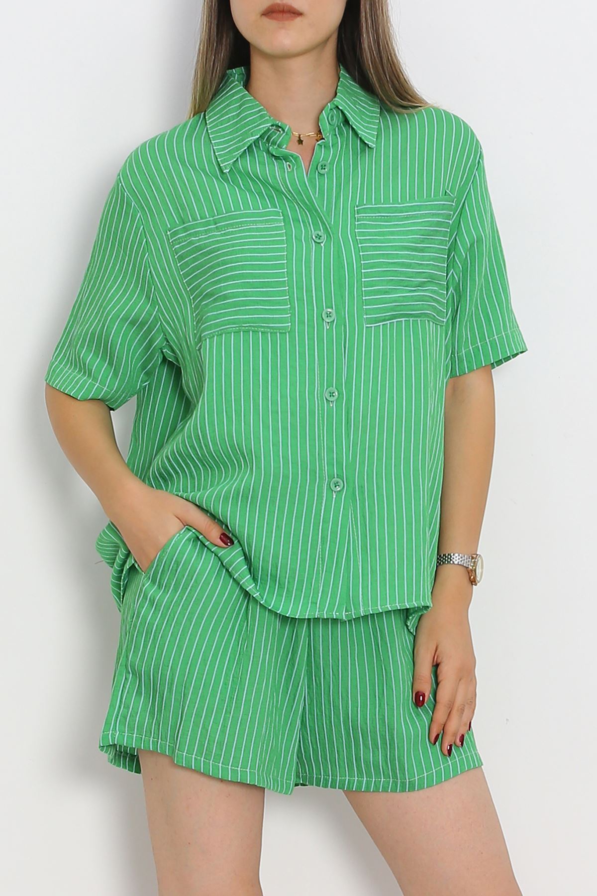 Oversized Shorts Set Green