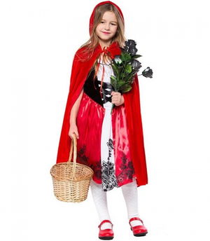 Little Red Riding Hood Cape with Hat 90 cm