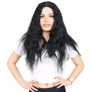 Fluffed Wavy Long Kanekalon Fiber Synthetic Wig / Black