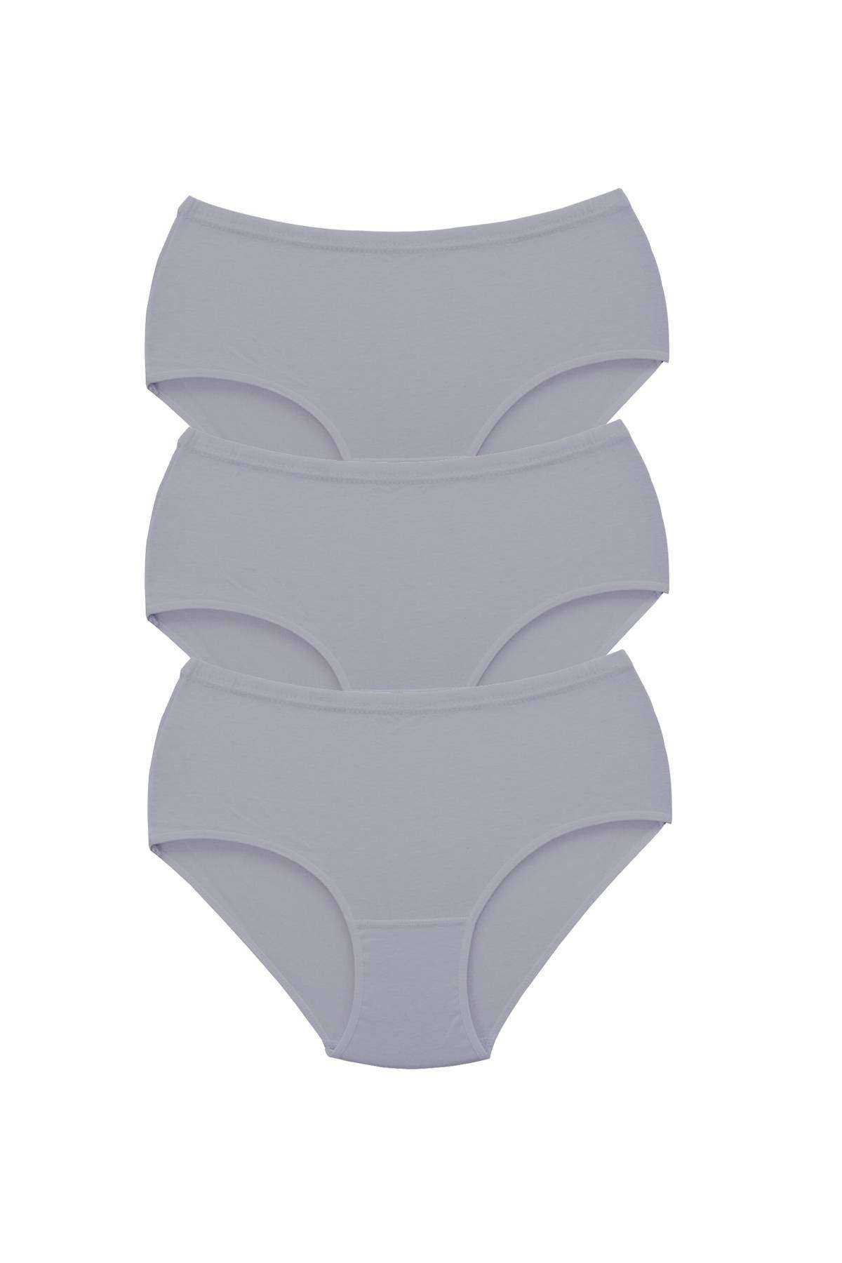 3Pcs Women High Waist Bato Thick Rubber Panties Gray