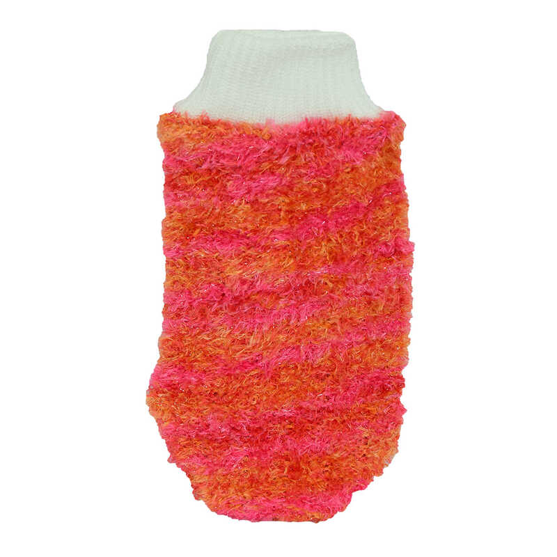 Rubberized Hand Slip-on Soft Glove Bath Fiber Pink-Orange 20x10 Cm