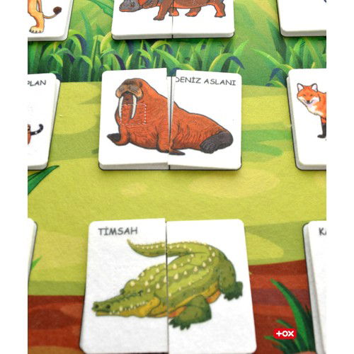 Part Whole Matching - Wild Animals Felt Velcro Wall Board , Educational Toy