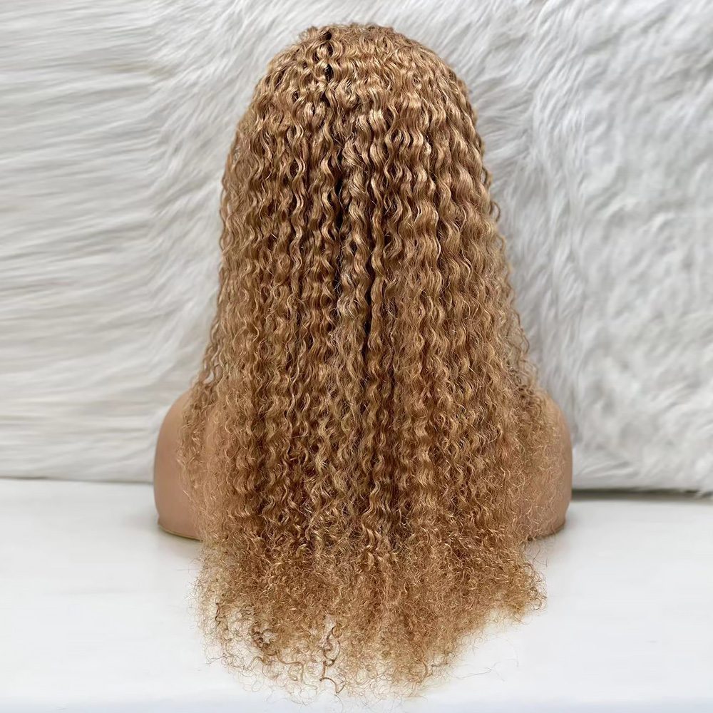 Afro Wave Front Lace Real Hair Tulle Wig / Hot Caramel / 70/75cm