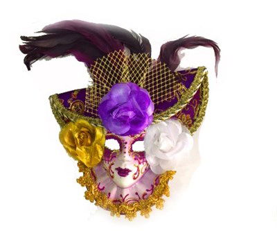 Decorative Ceramic Mask Purple Color with Roses