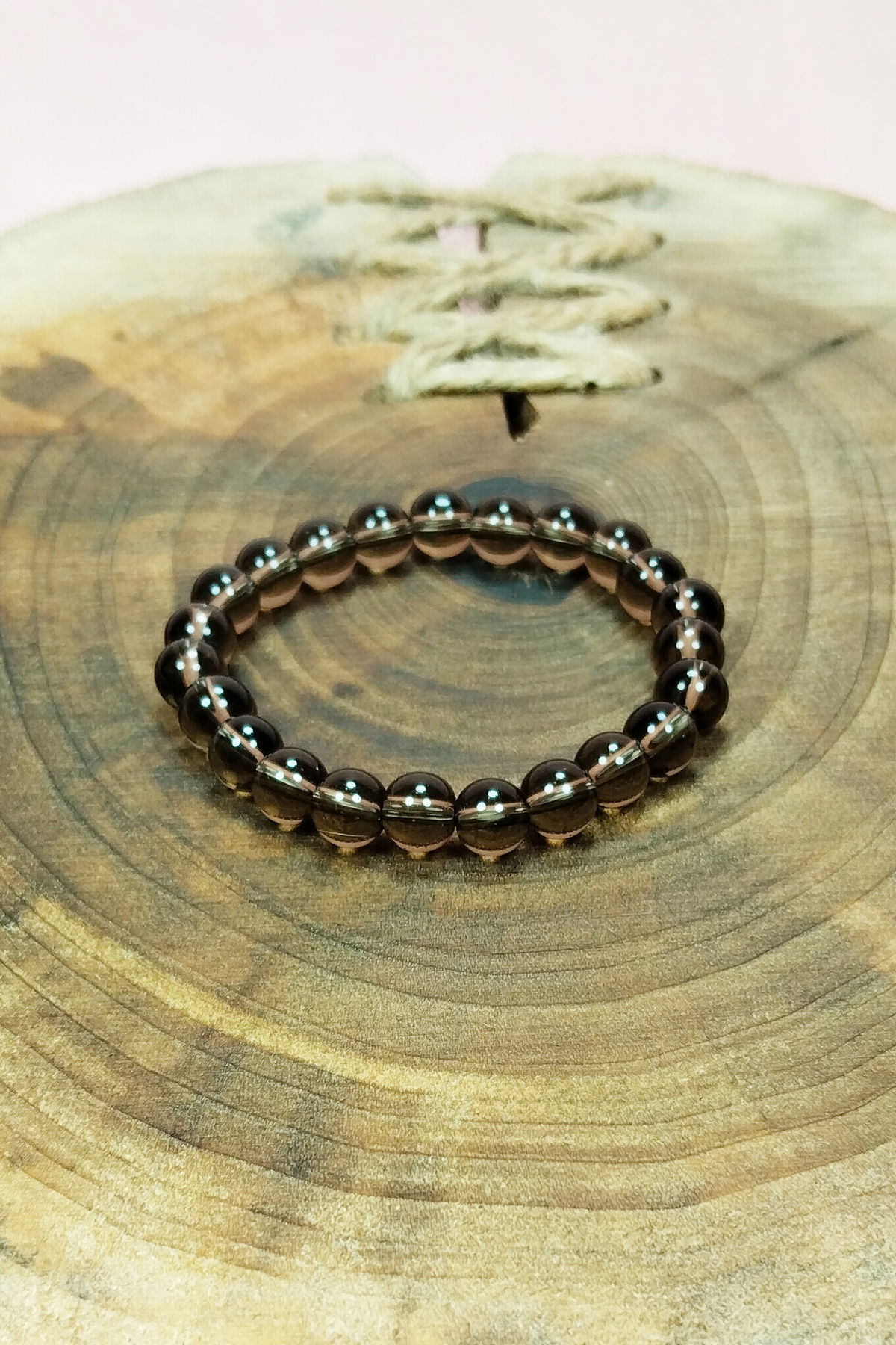 Smoky Quartz Natural Stone Bracelet Boxed