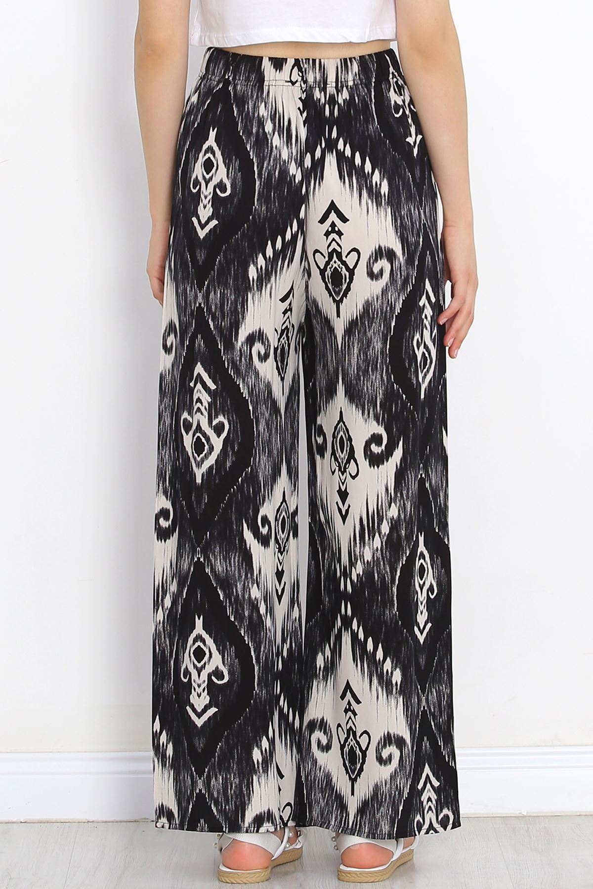 Patterned Woven Pants Black Patterned