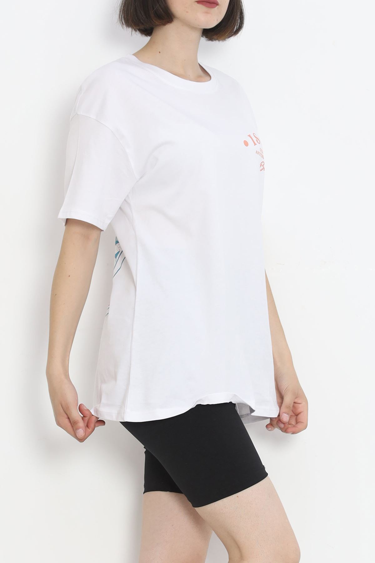 Front Back Printed T-Shirt White