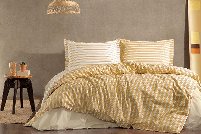 Özdilek Single Ranforce Duvet Cover Trioline Mustard