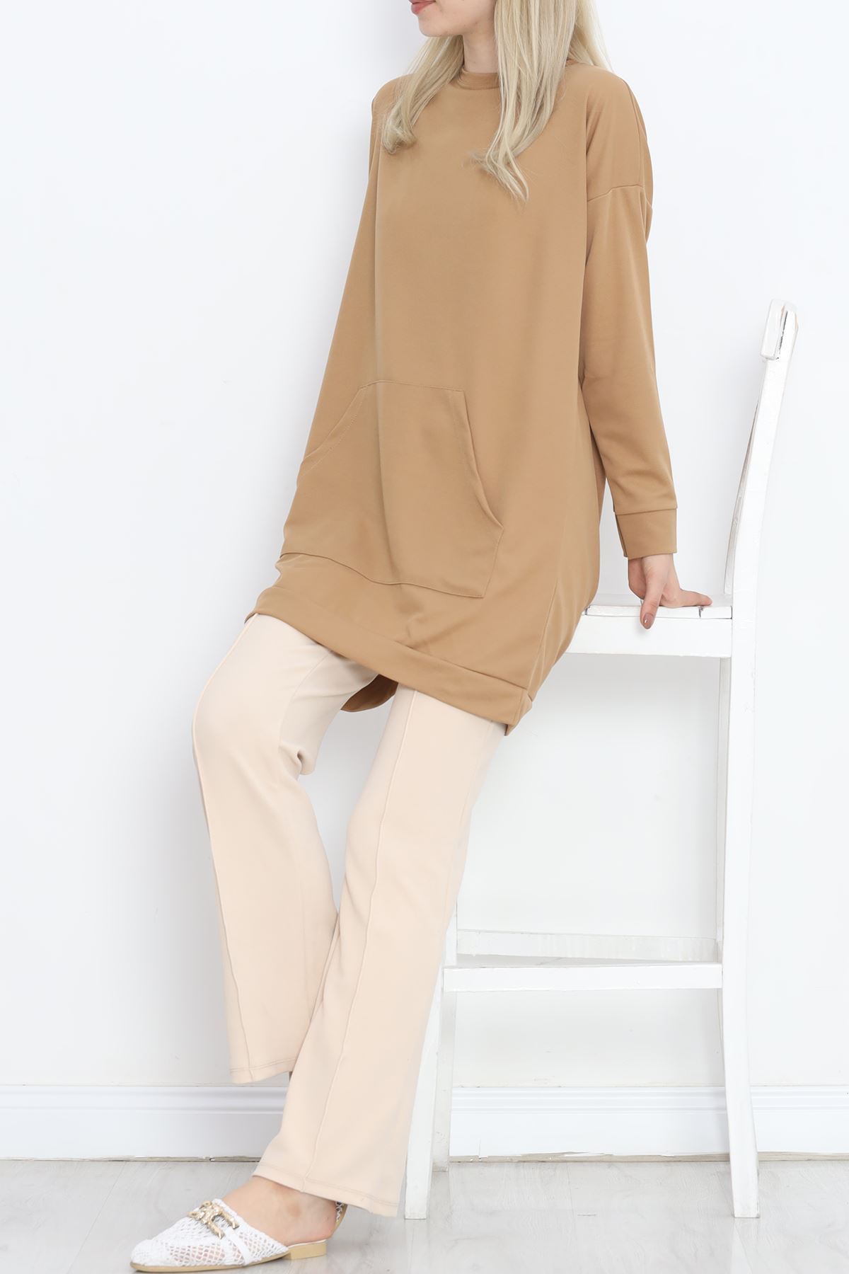 Kangaroo Pocket Tunic Sütlükahve