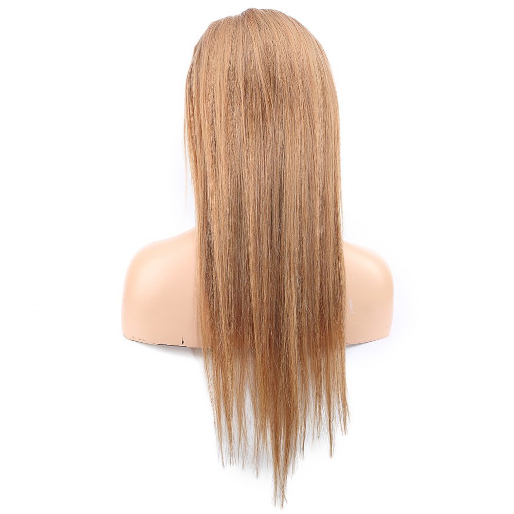 Straight Front Lace Real Hair Tulle Wig / Auburn / 60/65cm