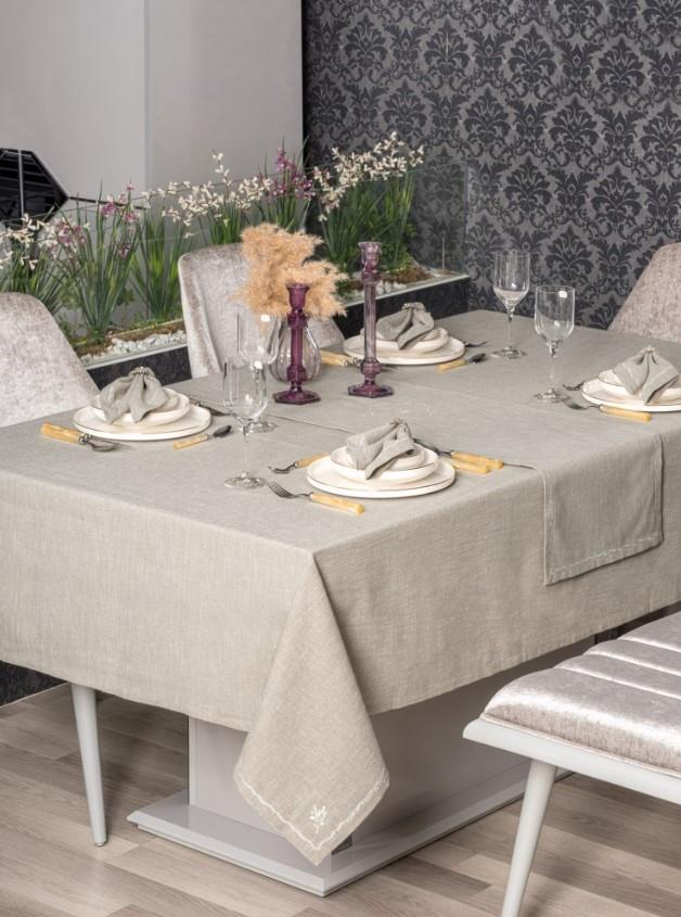 Toprak 8 Piece Linen Tablecloth